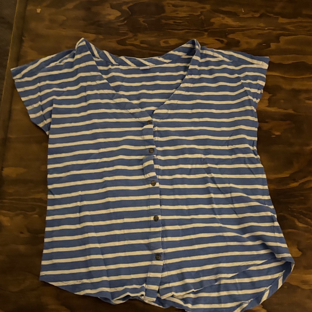 Old Navy Blue and White Button Down Shirt